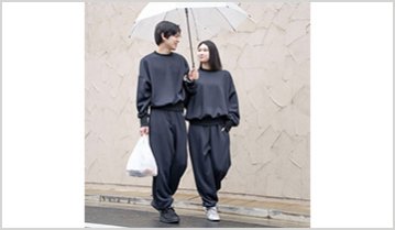 double knit set[black]：ダンボールニット上下セット