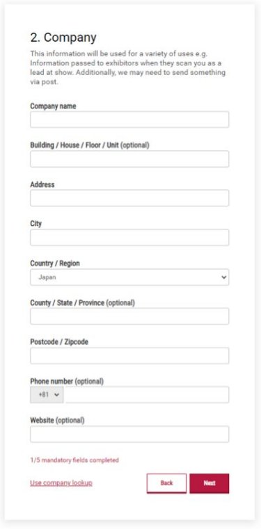 Fill in your company information manually