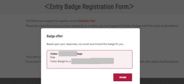 6. A 'Badge Offer' popup will appear, so press the Accept button.